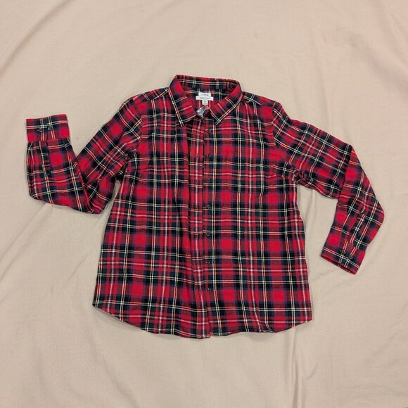 LL Bean Red Tartan Scotch Plaid Flannel Shirt, Slightly Fitted - Women's sz M/L - Picture 1 of 5
